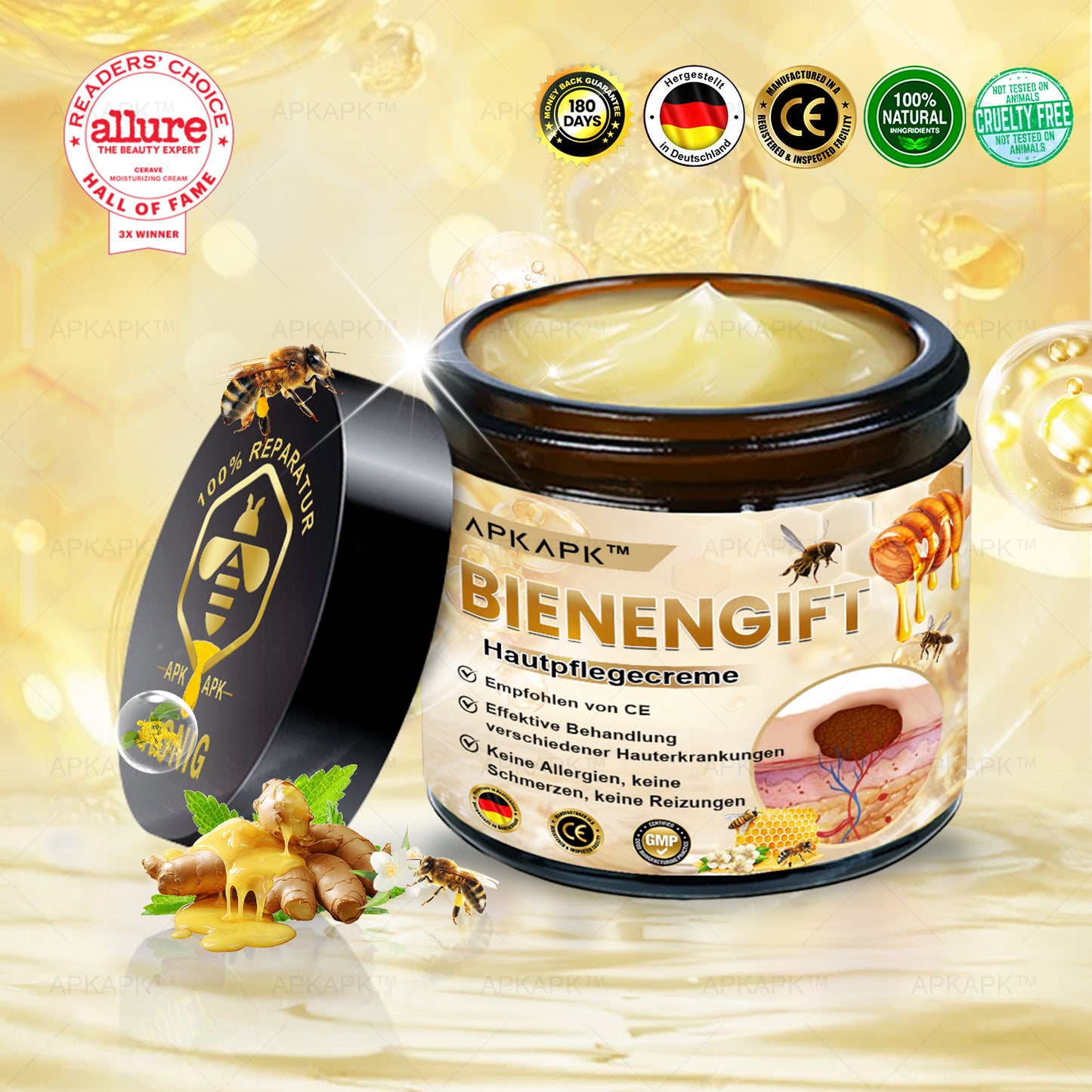 Hautgeprüfte Zertifizierung | 🥇🥇 APKAPK™ BIENENGIFT Hautpflegecreme ( 🔥Letzter Tag der Aktion 80% Rabatt)
